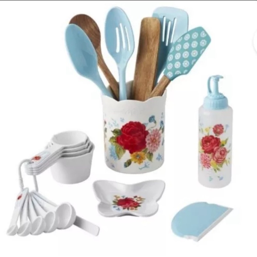 Pioneer woman sweet rose 20 pc kitchen gadget set new